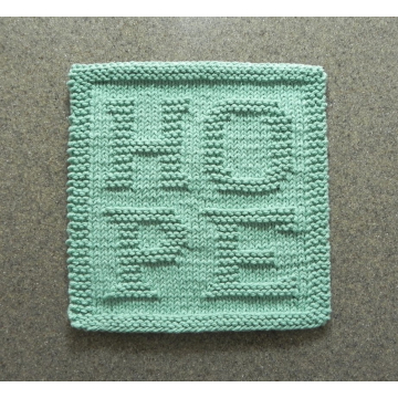 HOPE Knitted Dishcloth Pattern
