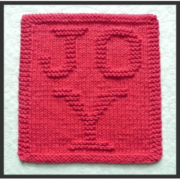 JOY Pattern for Knitted Dishcloth