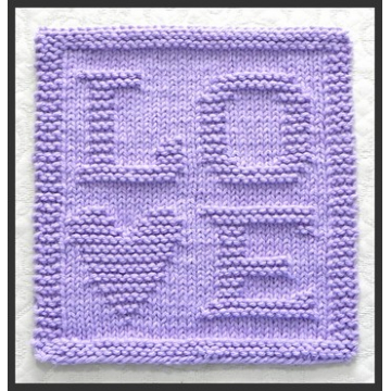 LOVE Knit Dish Cloth Pattern