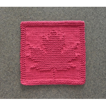 MAPLE LEAF Knit Dish Cloth Pattern