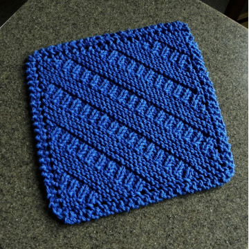 DIAGONAL RIBS Knit Wash Cloth Pattern