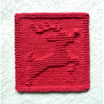 RUDOLPH the REINDEER Knit Wash Cloth Pattern