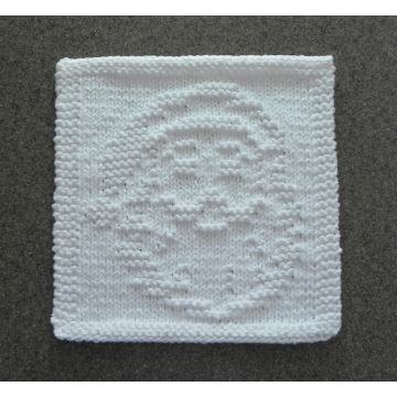 SANTA CLAUS Face Knit Dish Cloth Pattern.