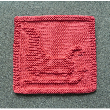 SANTA'S SLEIGH Knitting Square Pattern