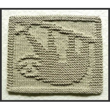 Sloth Pattern for Knitted Square Cloth