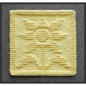 Sunflower Knit Dish Cloth Pattern Square